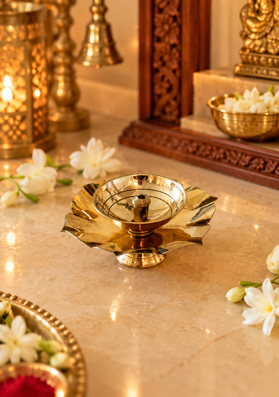 Brass Lush Lotus Diya