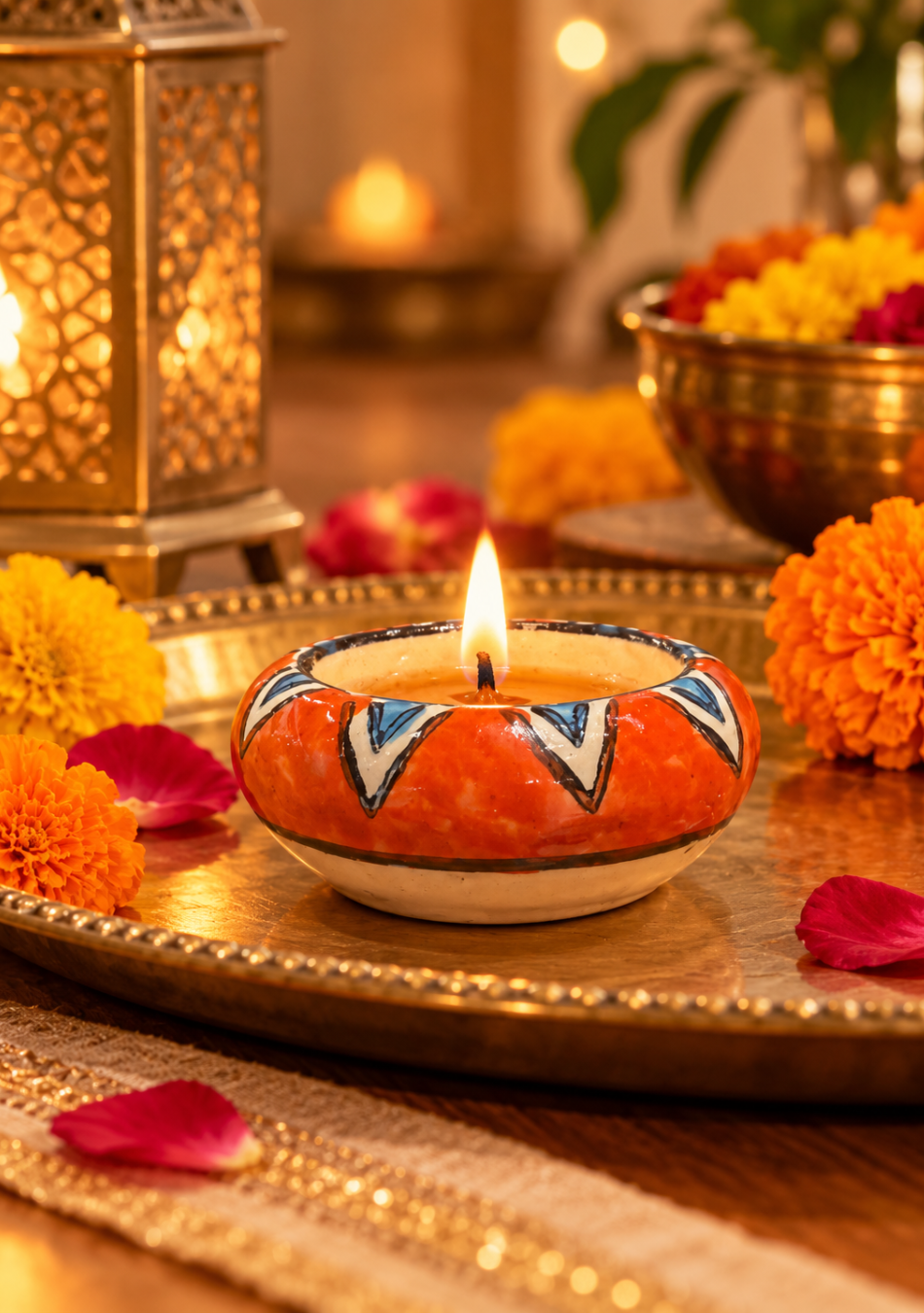 Aravalii Ember Glow Handcrafted Diya Set of 6