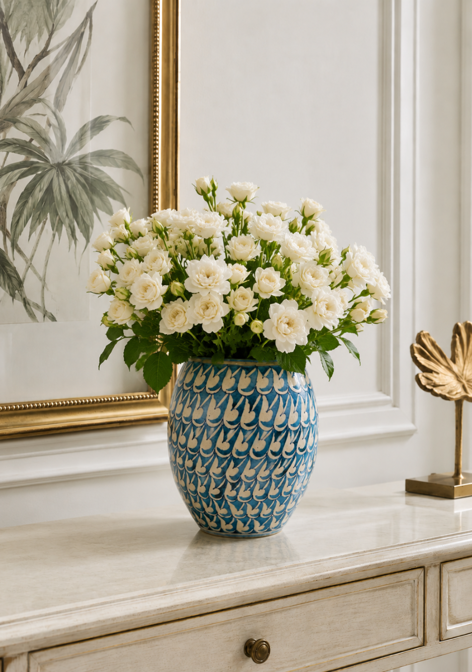 Blue Pottery Big Drum Vase