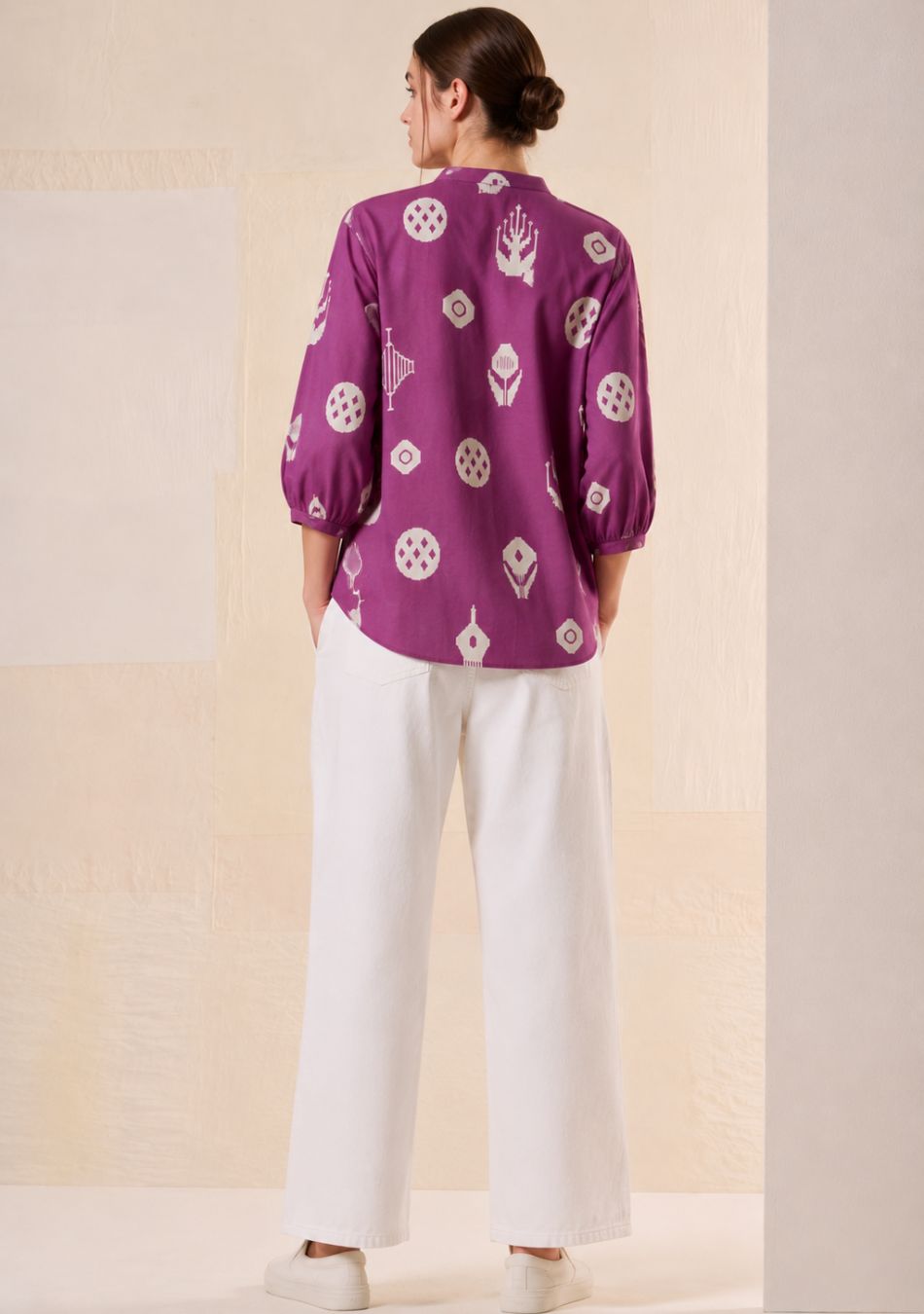 Aravalii Violet Loom Abstract Top