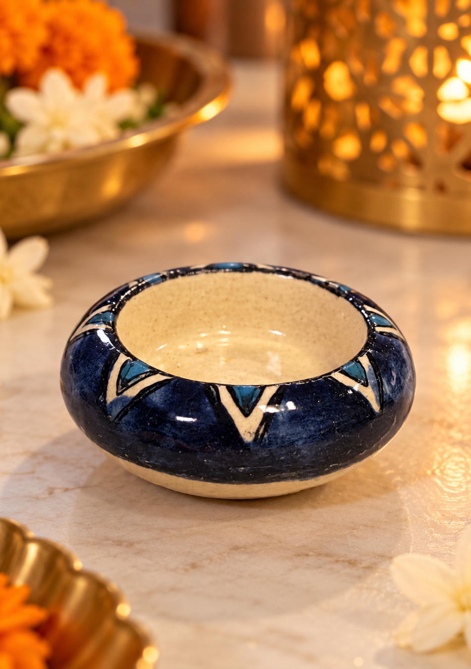 Aravalii Indigo Aura Handcrafted Diya Set of 6