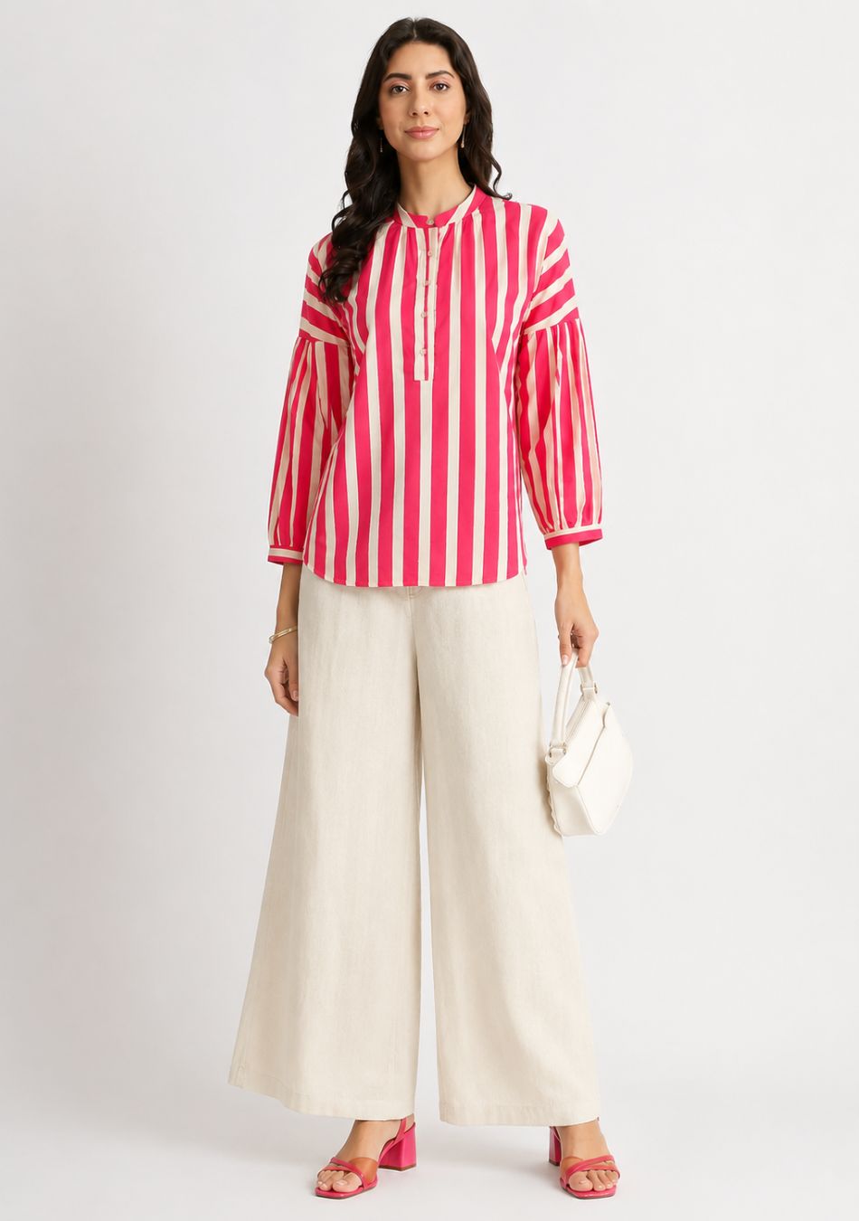 Candy Stripe Puff Sleeve Shirt