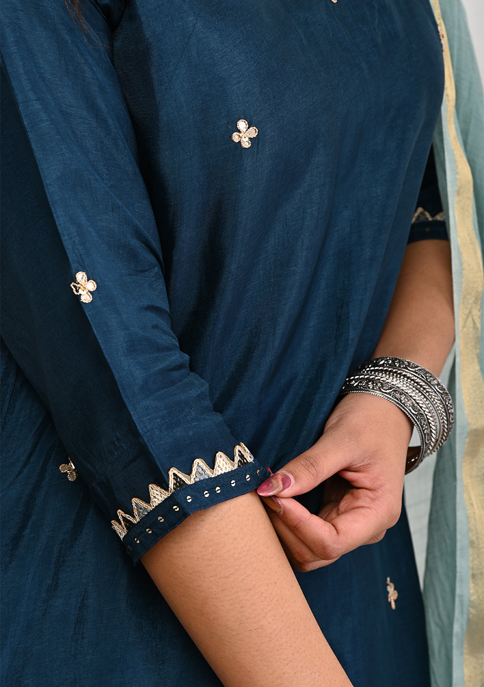 Oceanic Hues Suit Set with Dupatta
