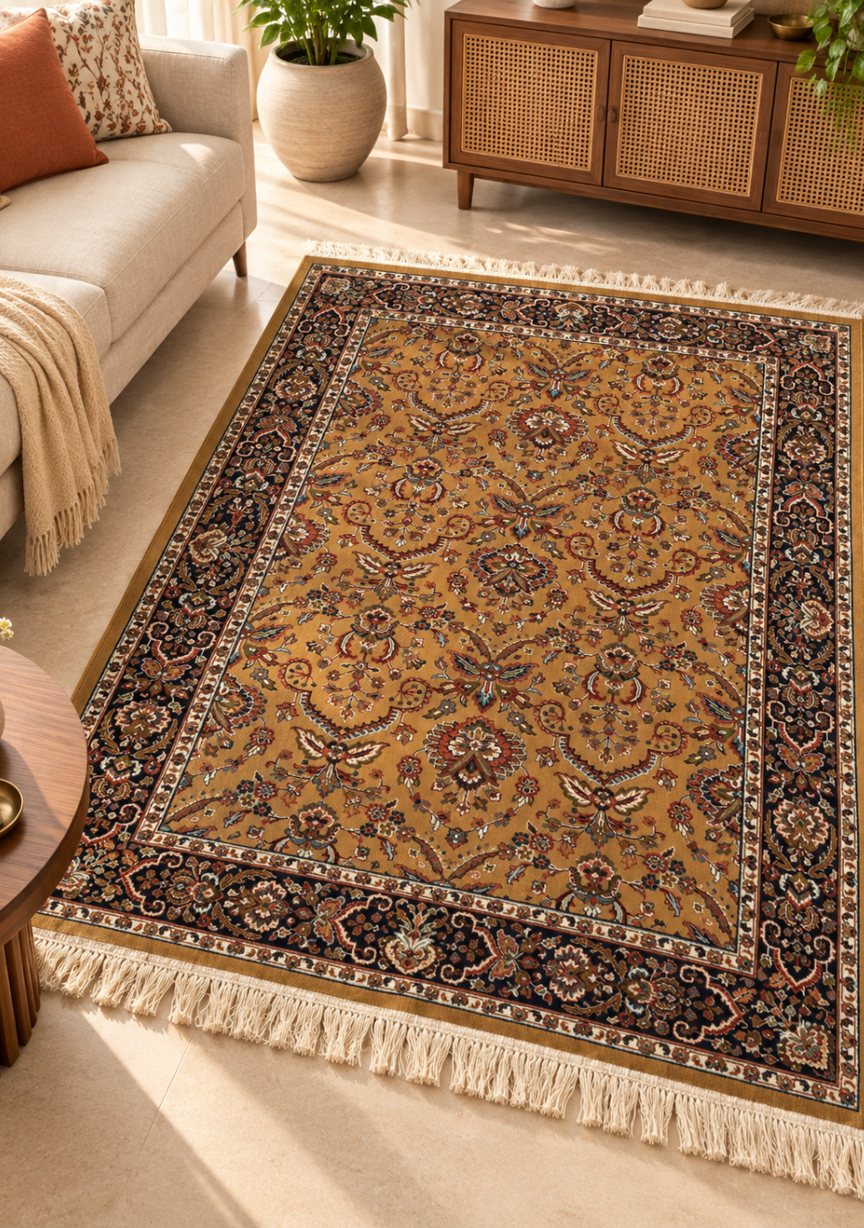 Aravalii Amber Persian Floral Carpet