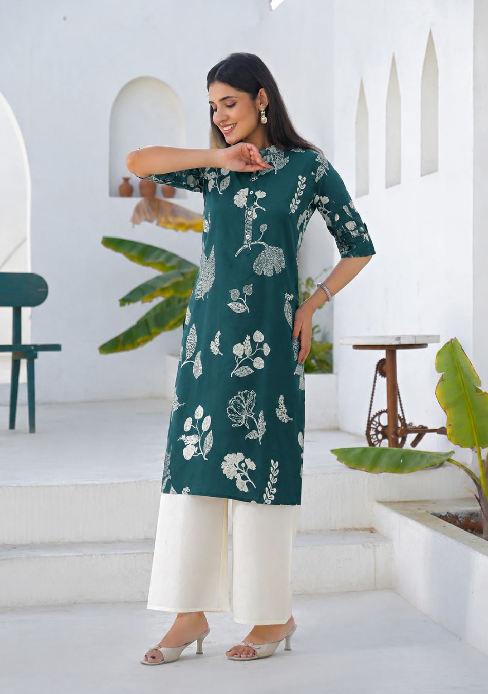 Aravalii Evergreen Petal Kurta