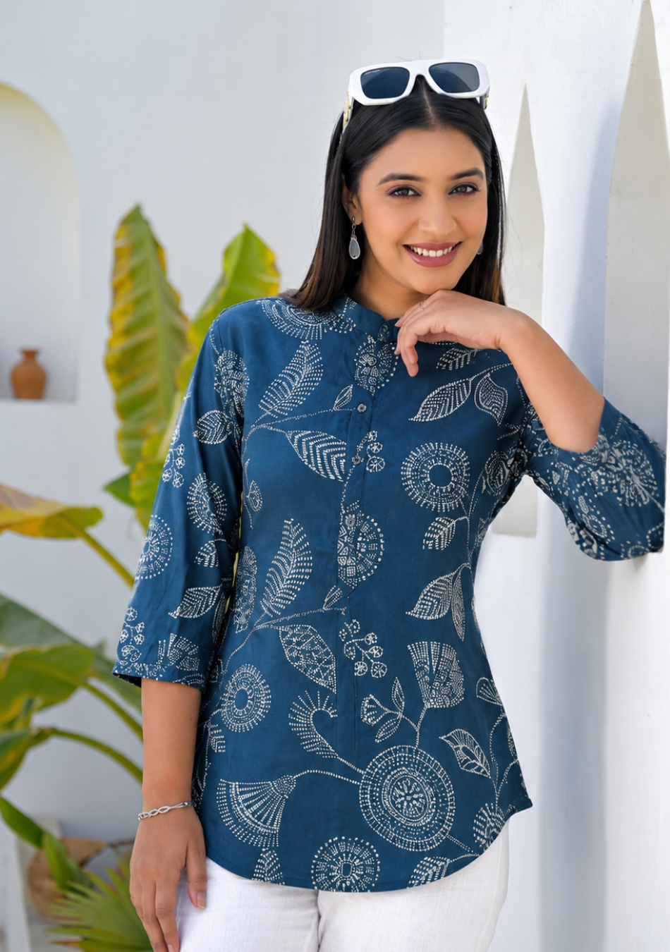 Azure Botanical Top