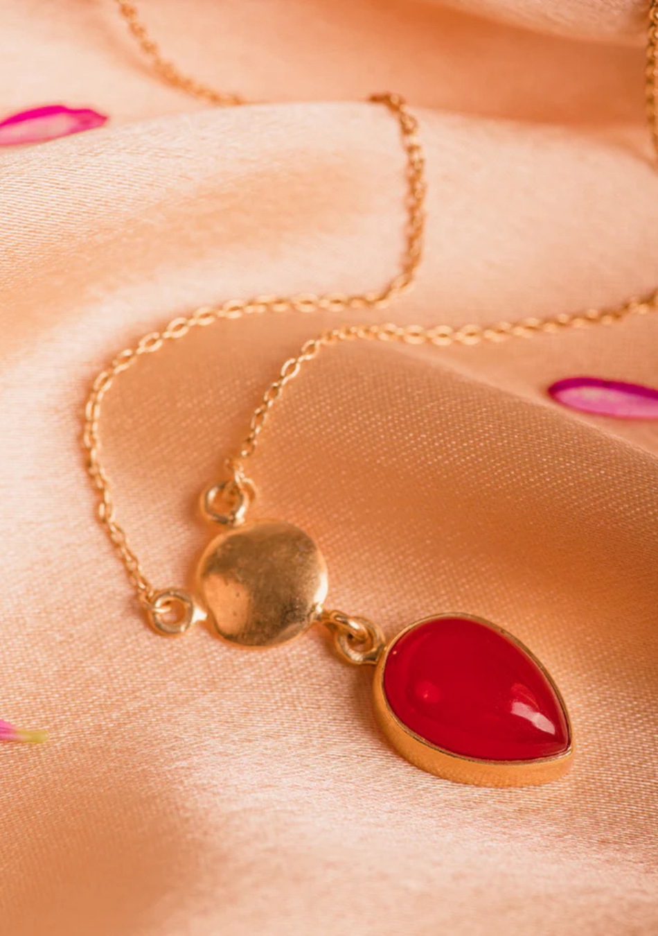 Carnelian Gold-Plated Necklace