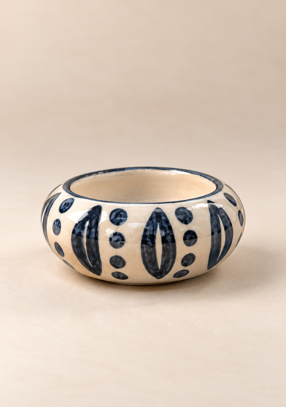 Aravalii Blue Motif Hand-Painted Diya Set of 6