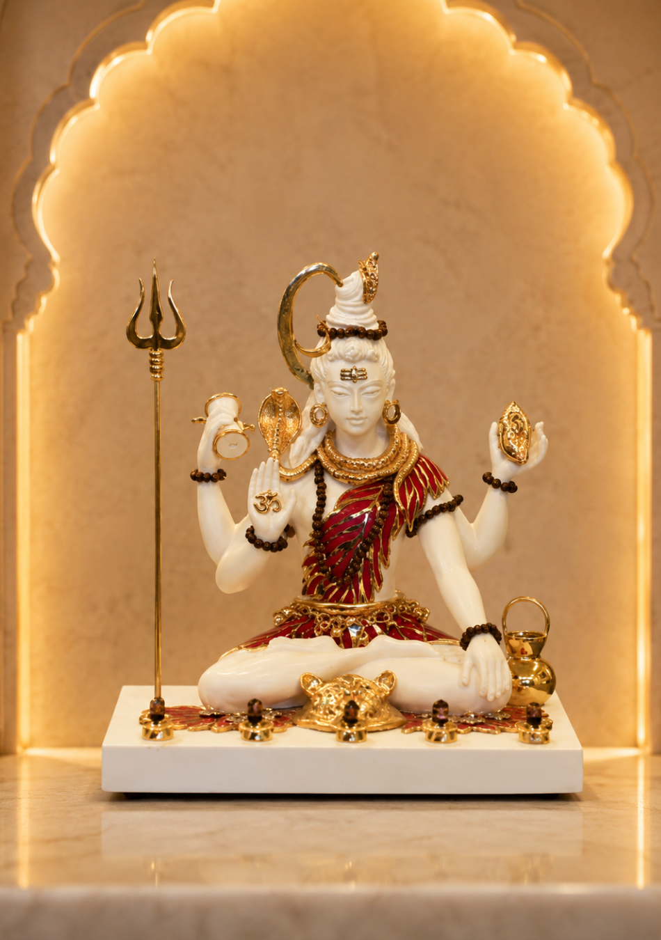Aravalii Trinetra Shiva with Stone Inlay