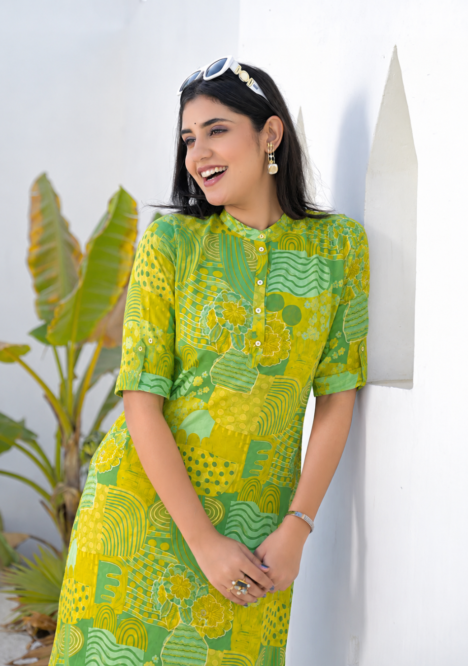 Lime Meadow Printed Kurta