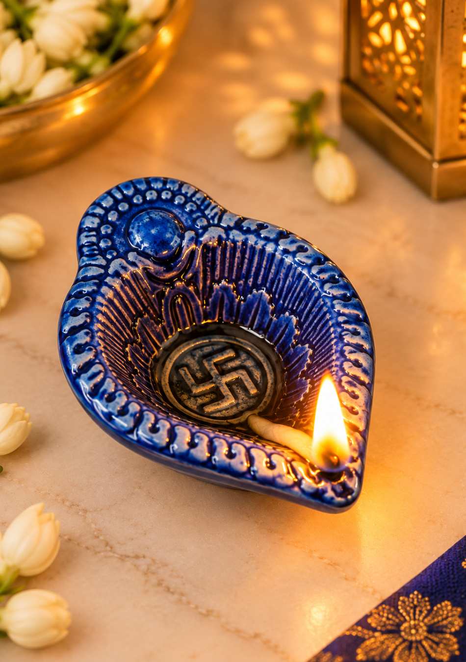 Ocean Swastic Diya Set of 6