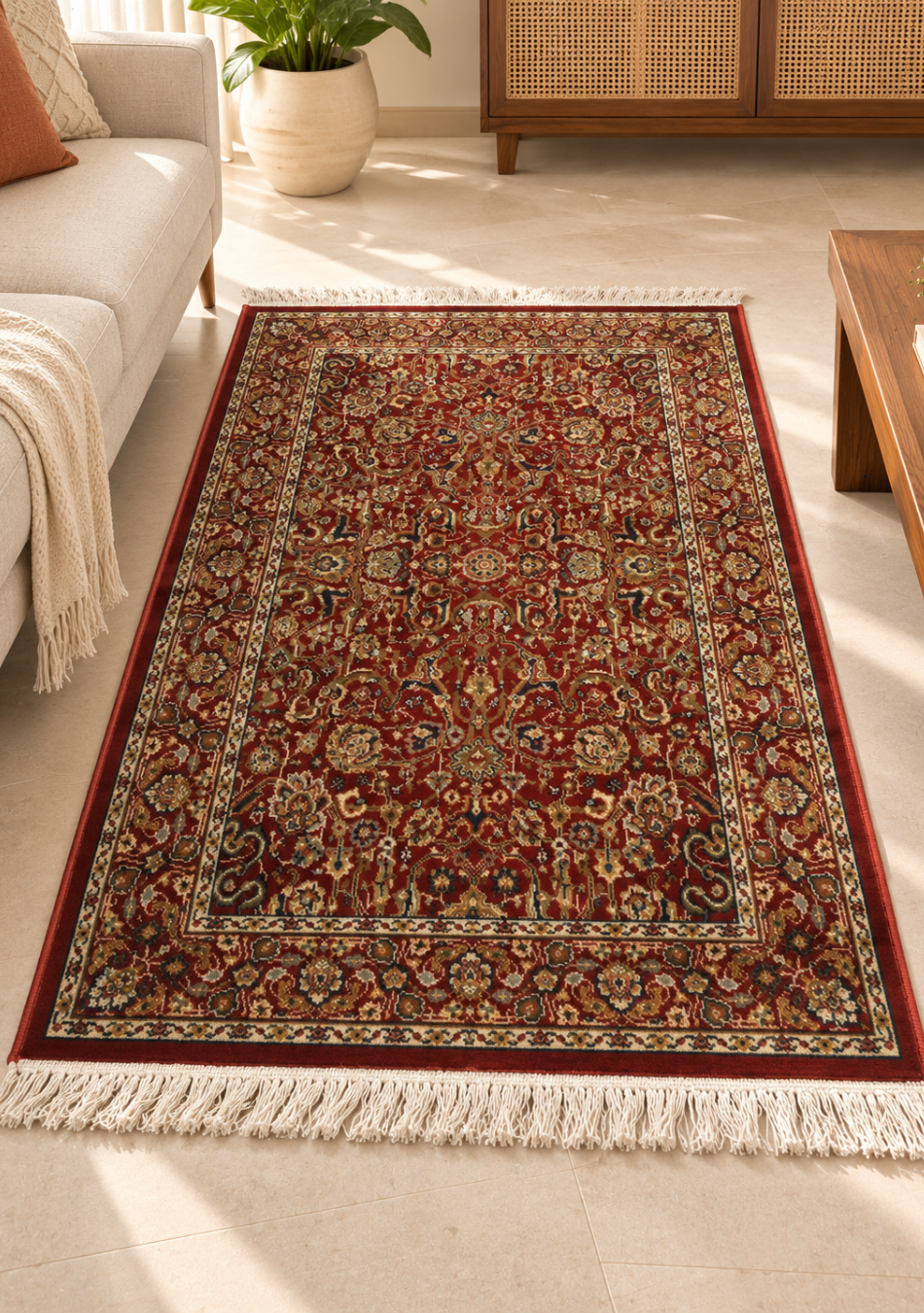Aravalii Ruby Persian Floral Carpet