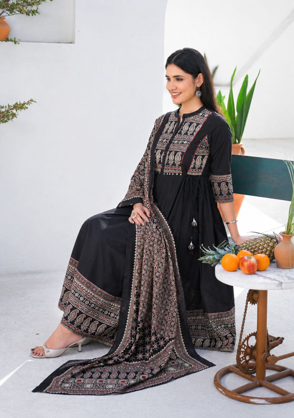 Aravalii Noir Paisley Heritage Anarkali Set