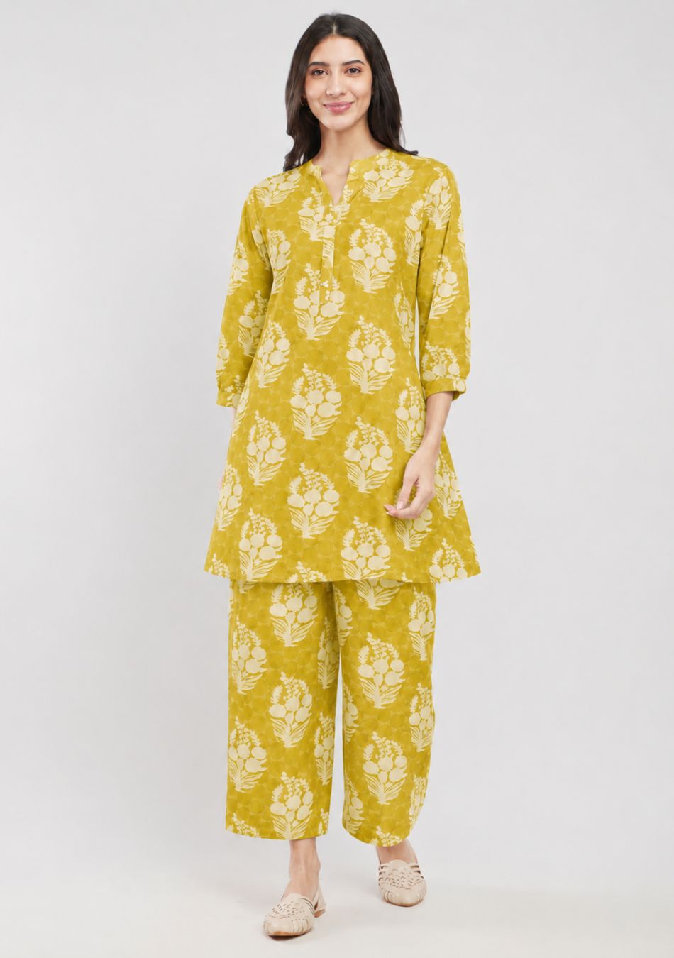Aravalii Lemon Bloom Artisan Co-ord Set