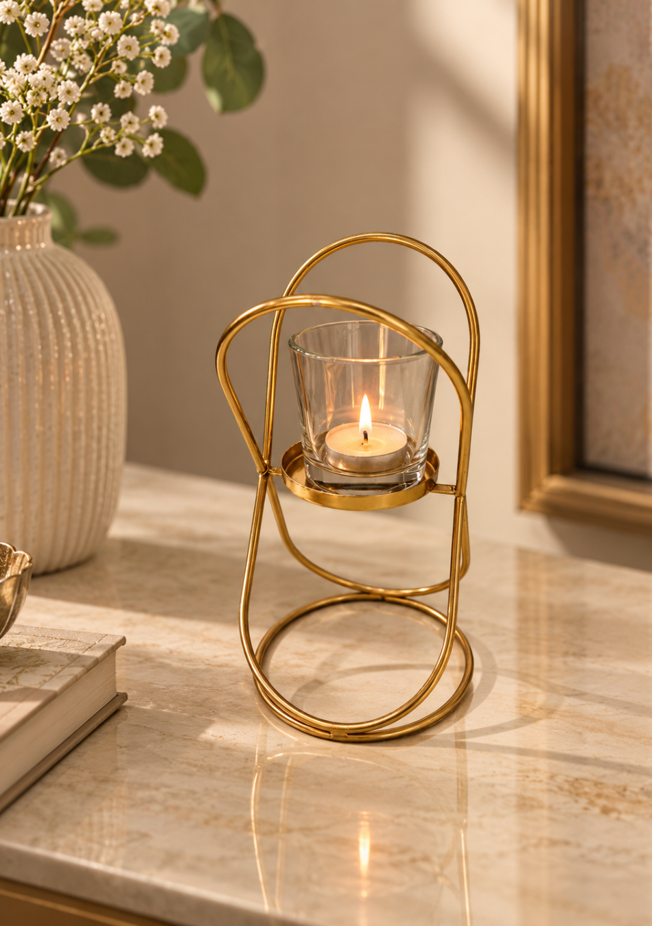 Gold Bud Candle Stand