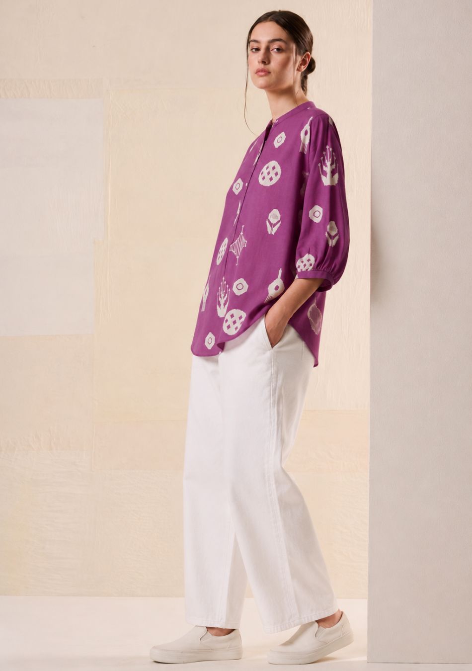 Aravalii Violet Loom Abstract Top