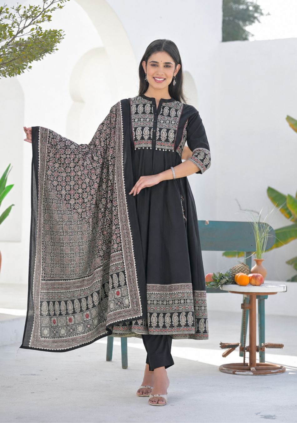 Aravalii Noir Paisley Heritage Anarkali Set
