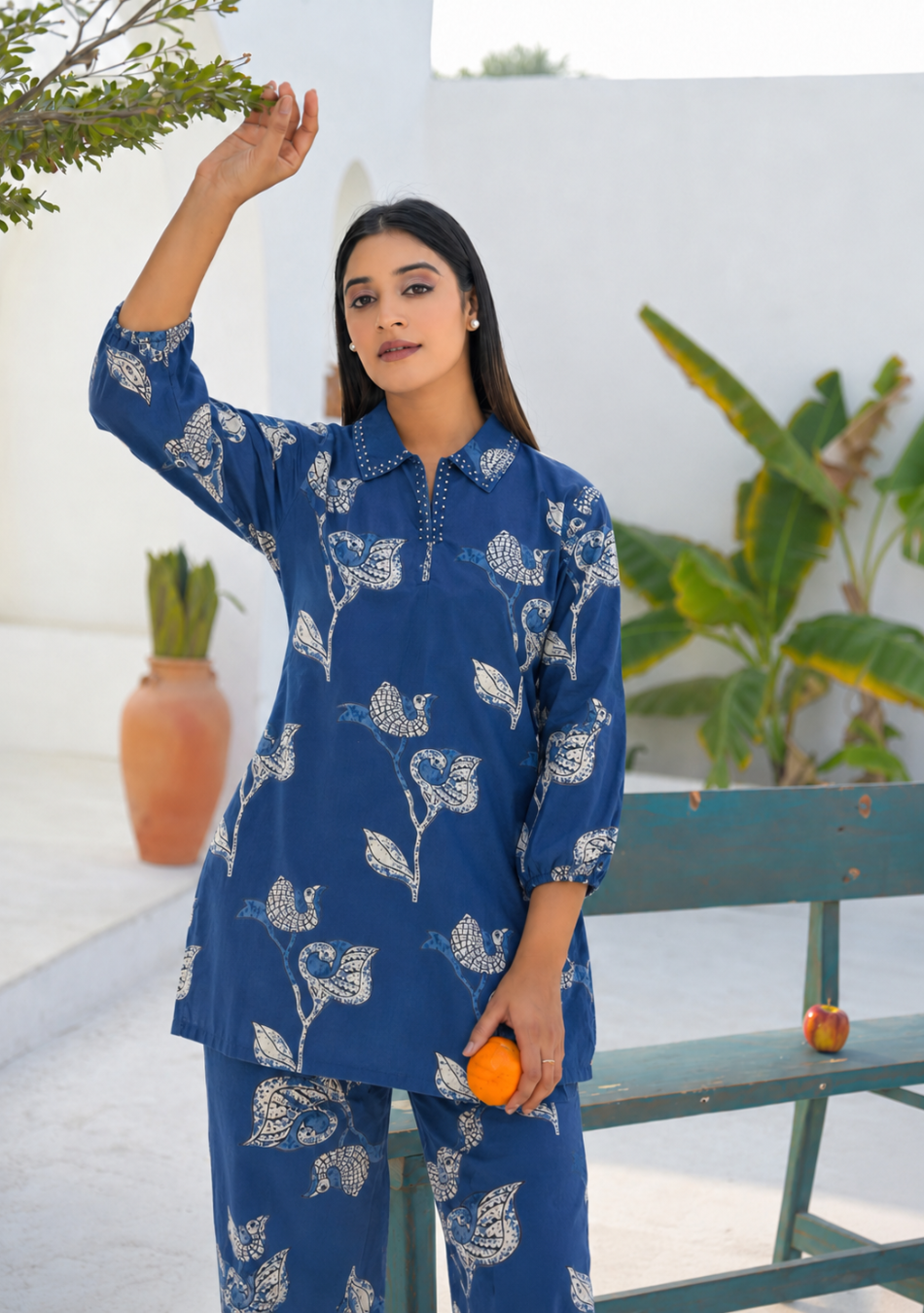 Indigo Peacock Co-ord Set
