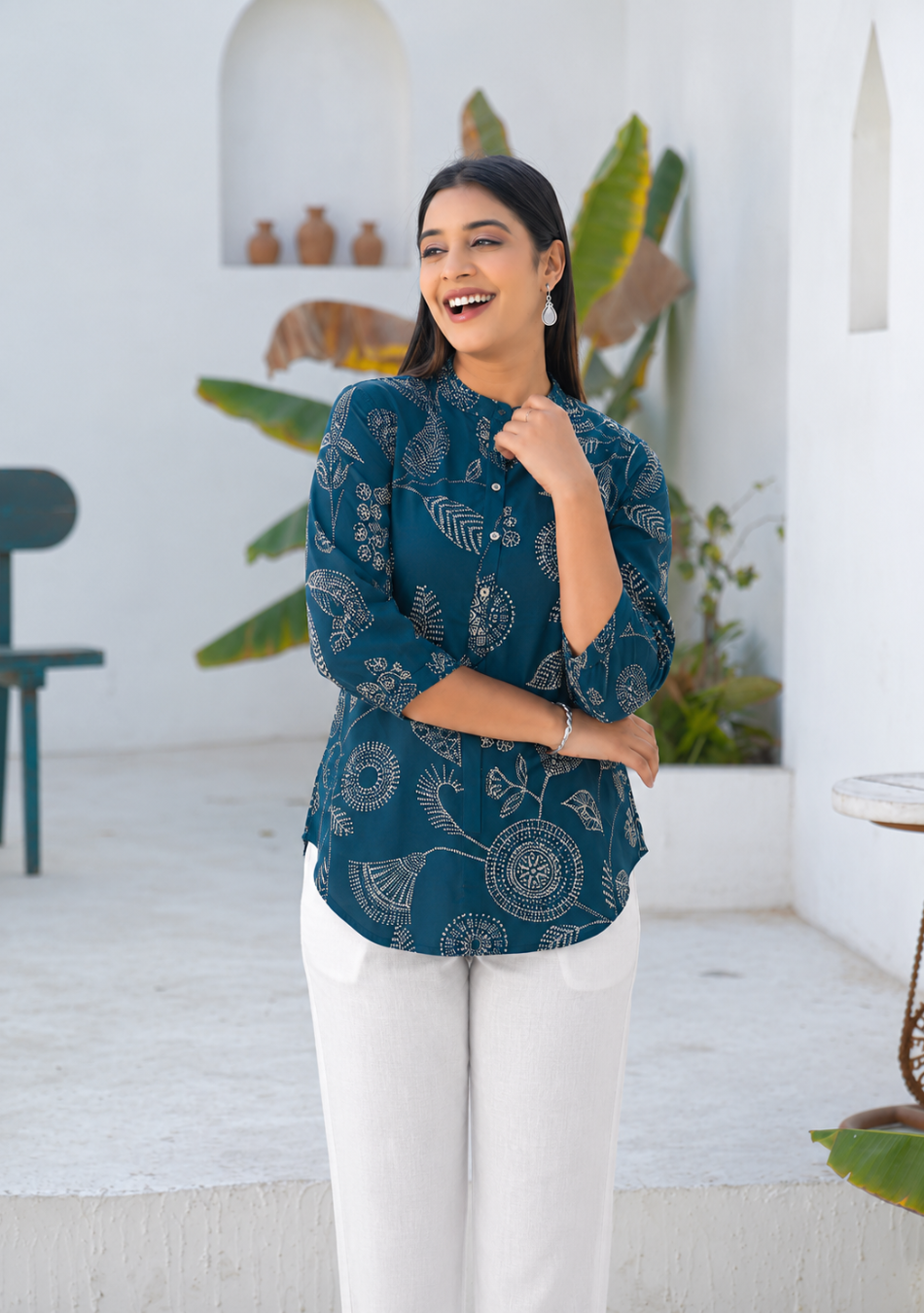 Azure Botanical Top