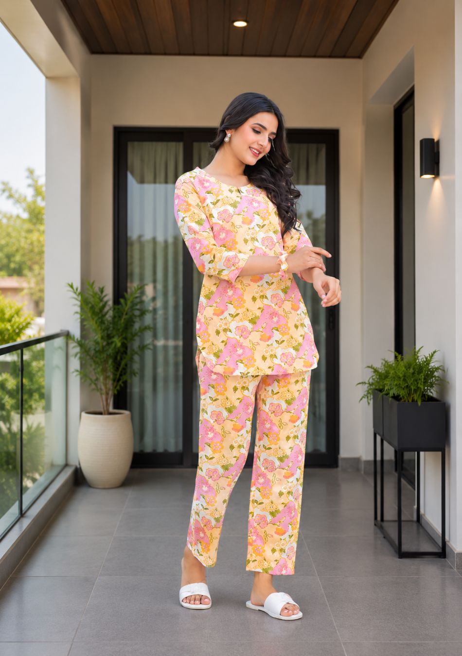 Pastel Garden Night Suit