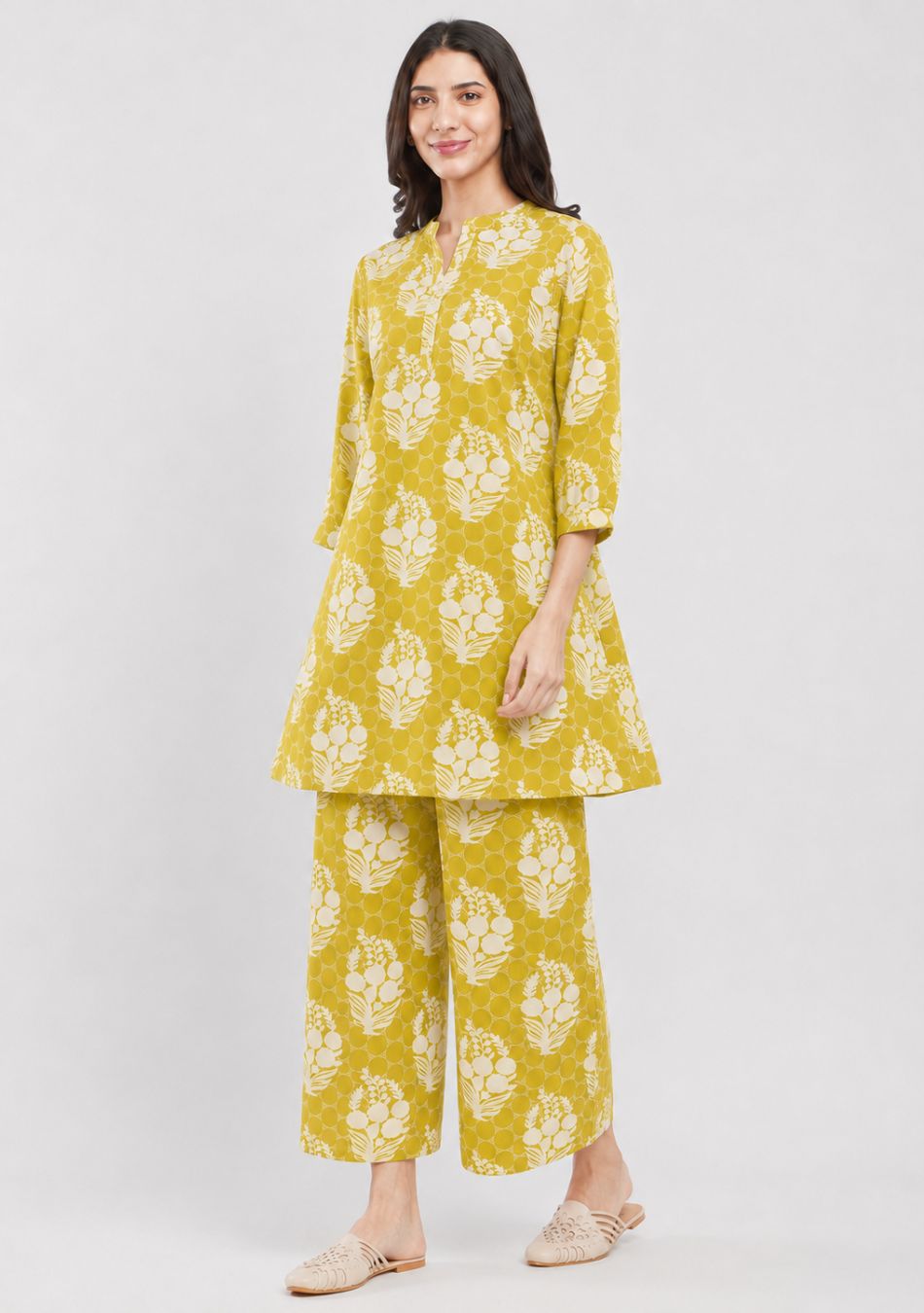 Aravalii Lemon Bloom Artisan Co-ord Set