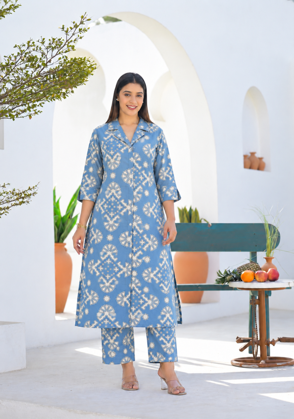 Blue Heritage Printed Co-ord Set