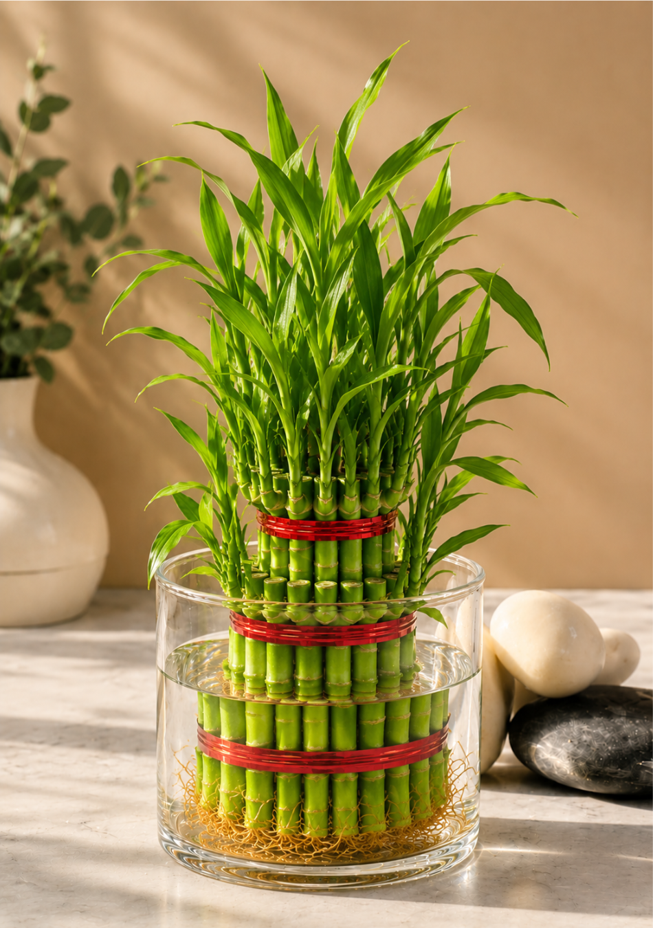 Aravalii Lucky Bamboo glass Planter