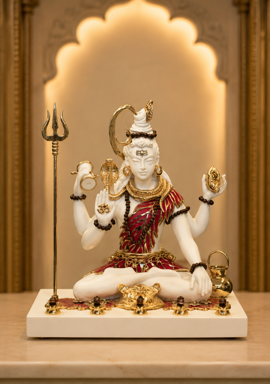 Aravalii Trinetra Shiva with Stone Inlay