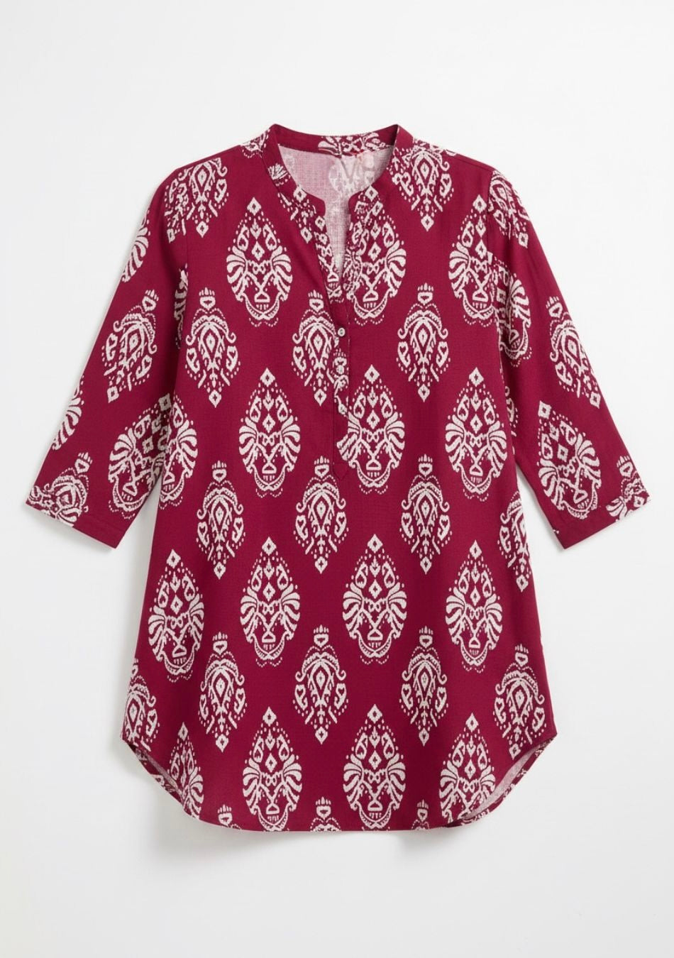 Aravalii Red Heritage Print Top