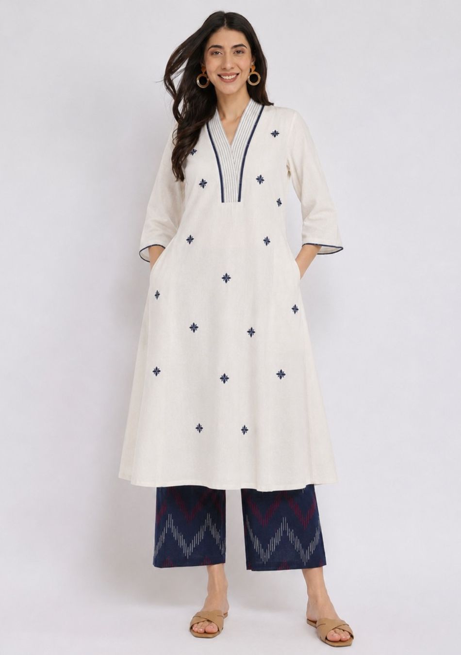 Aravalii Ivory Ikkat Noor Suit Set