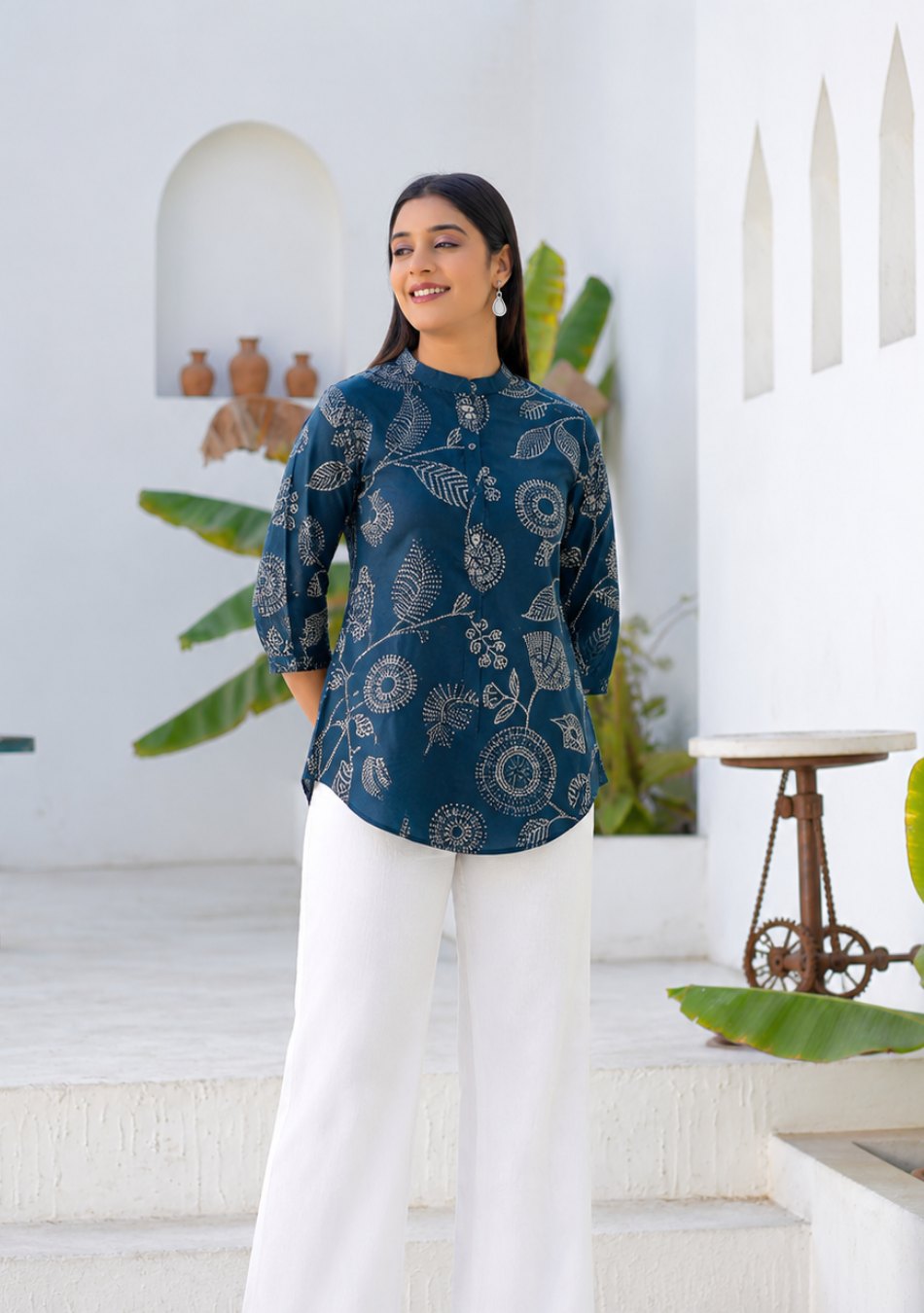 Azure Botanical Top
