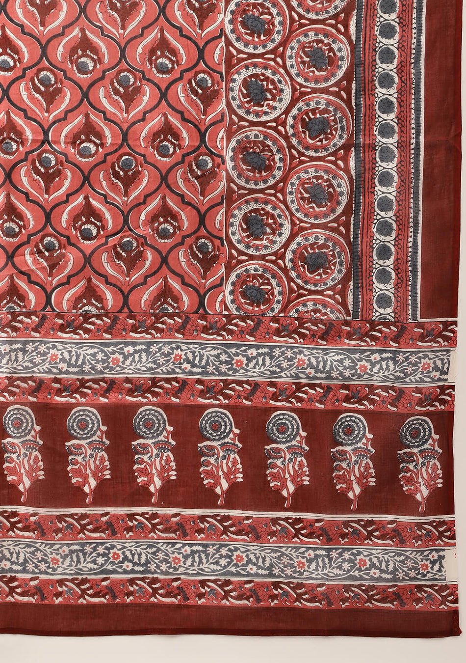 Burgundy Floral Cotton Anarkali Set