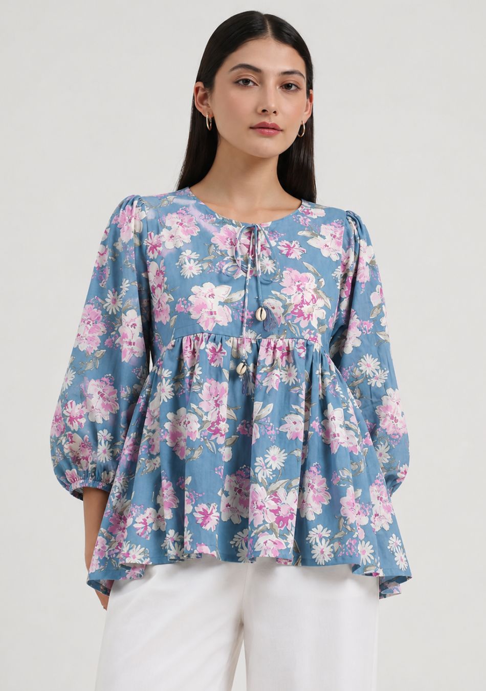 Aravalii Sky Blue Blossom String Top