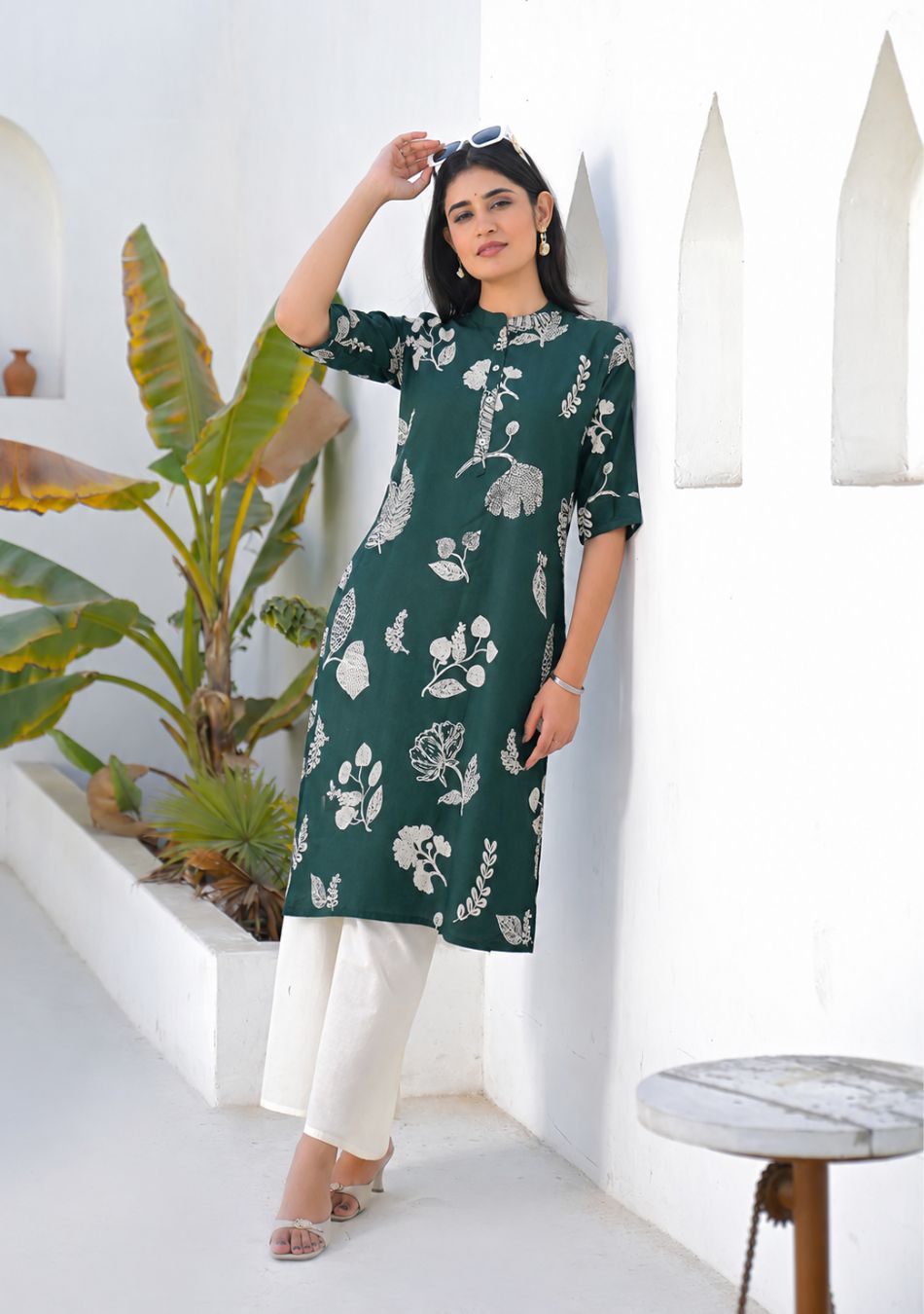 Aravalii Evergreen Petal Kurta