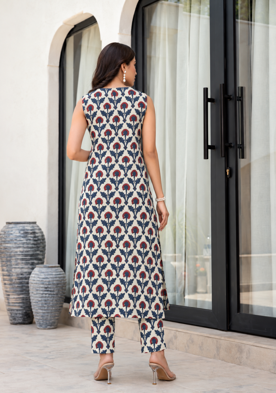 Indigo Red Floral Co-Ord Set