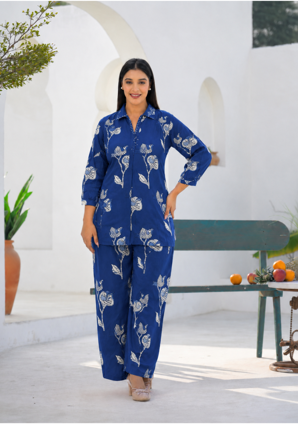 Indigo Peacock Co-ord Set