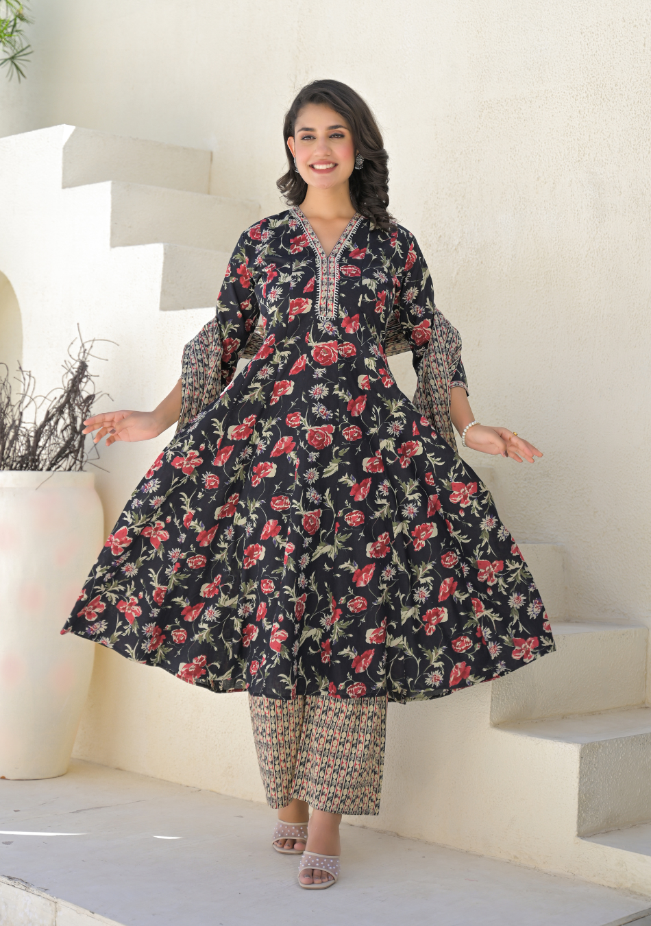 Aravalii Twilight Rose Anarkali Set
