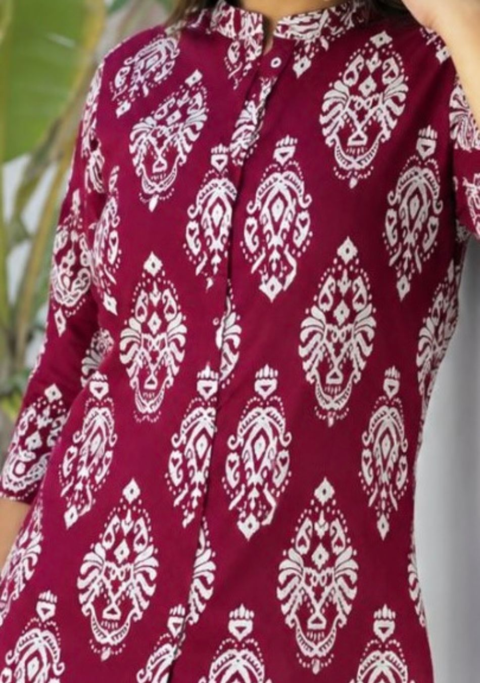 Aravalii Red Heritage Print Top