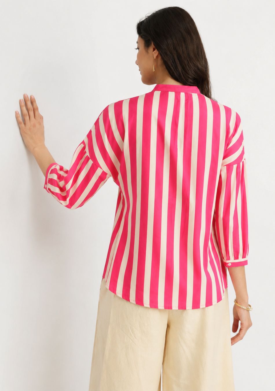 Candy Stripe Puff Sleeve Shirt