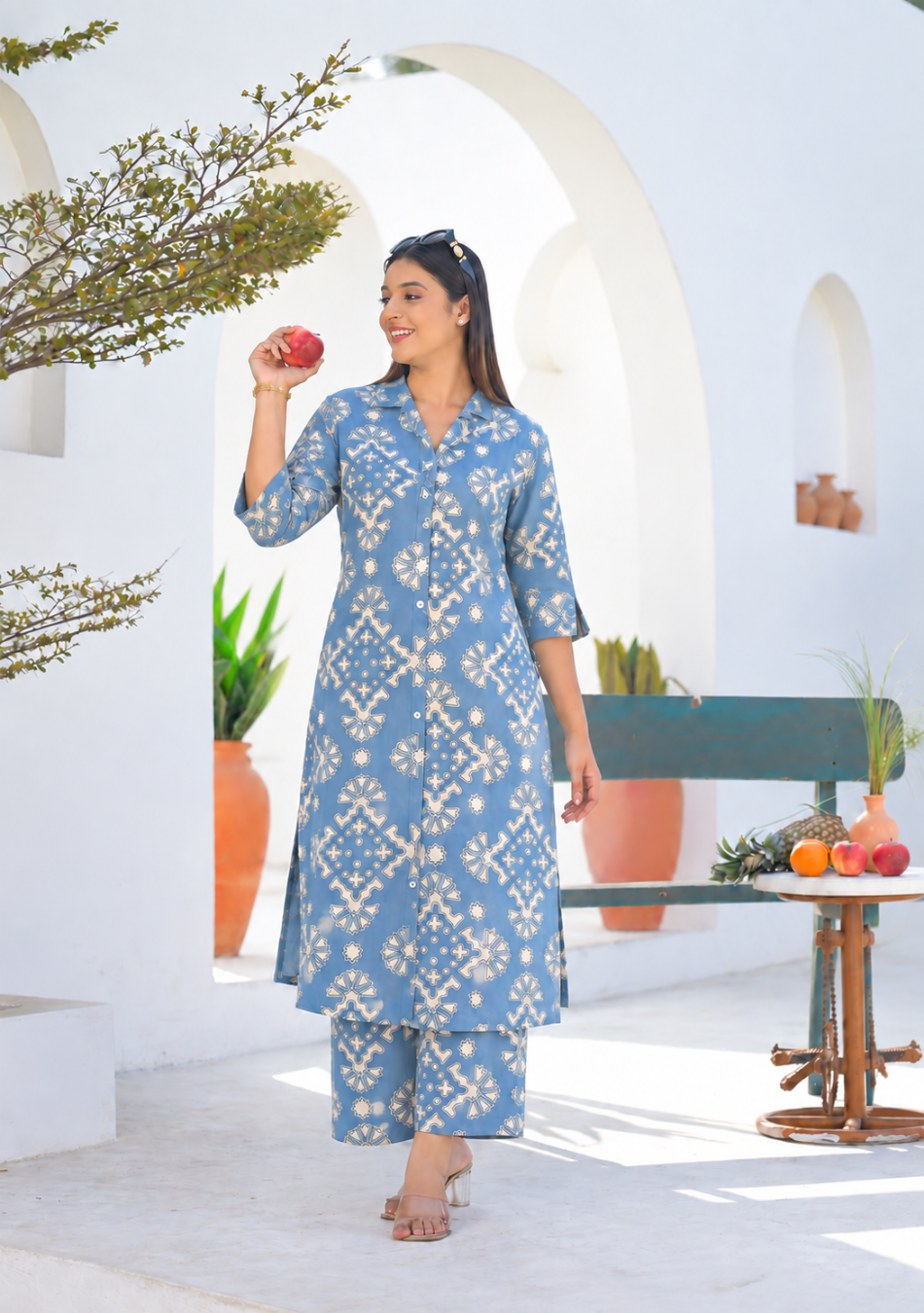 Blue Heritage Printed Co-ord Set