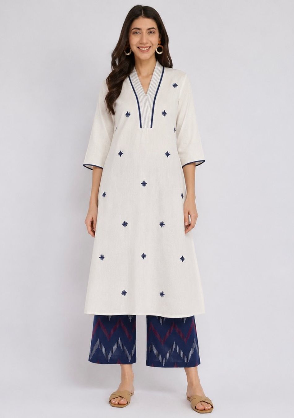 Aravalii Ivory Ikkat Noor Suit Set