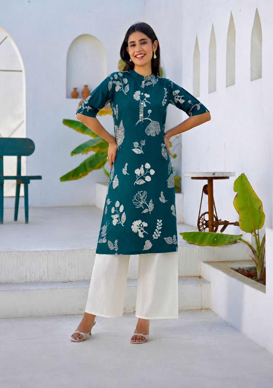 Aravalii Evergreen Petal Kurta
