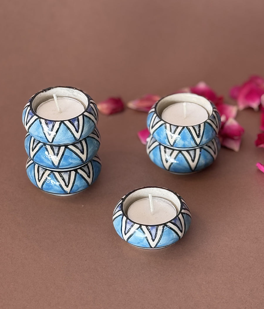 Blue Hill Ceramic Diya - Set of 6