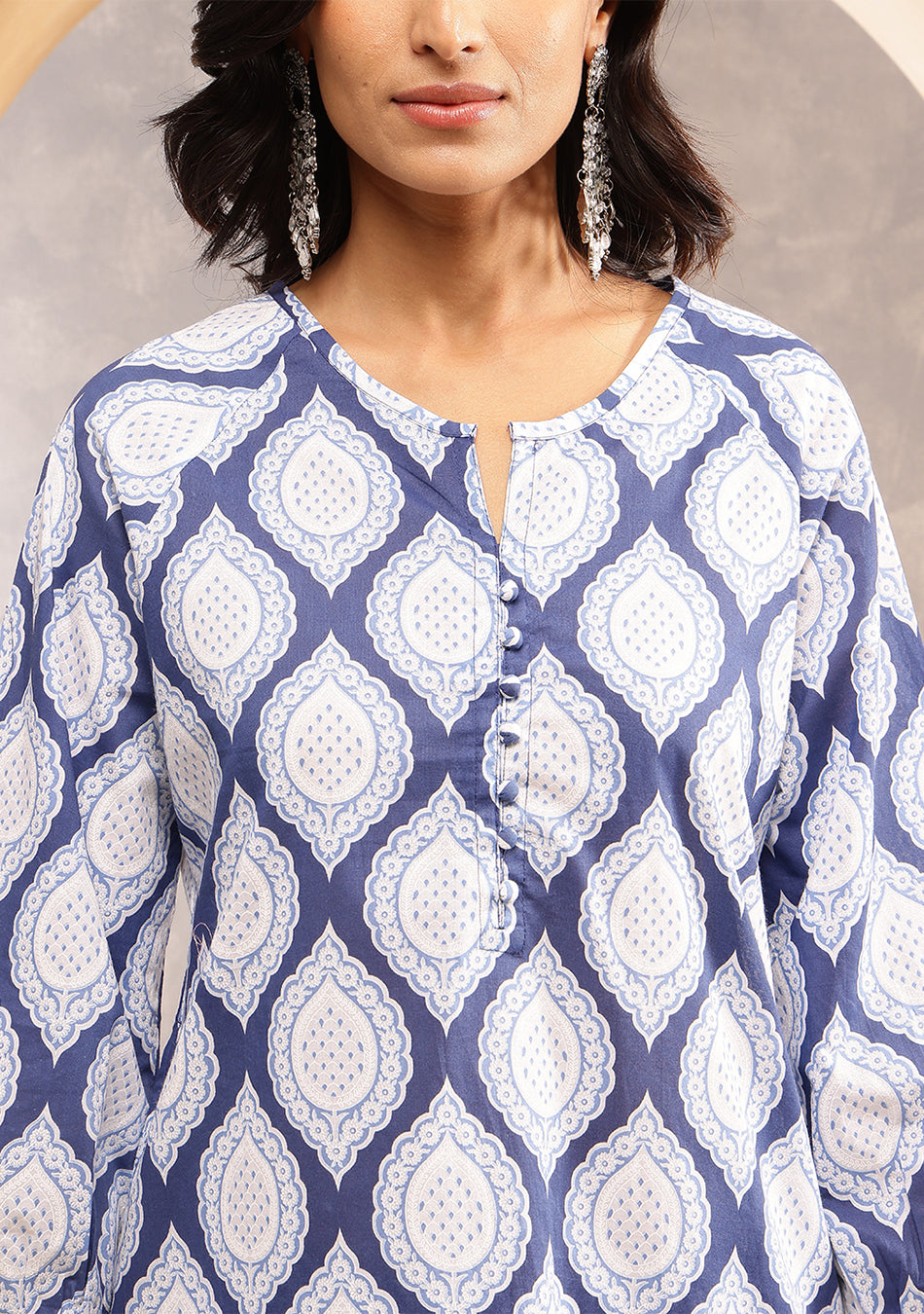 Navy Ripple Kurta Set