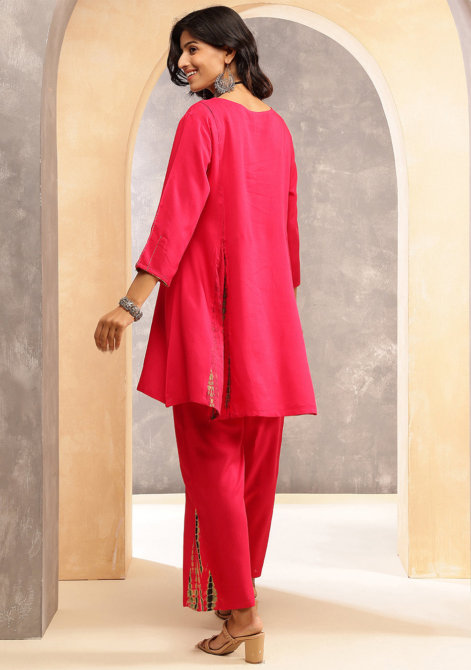 Magenta Shibori Split Co-ord Set