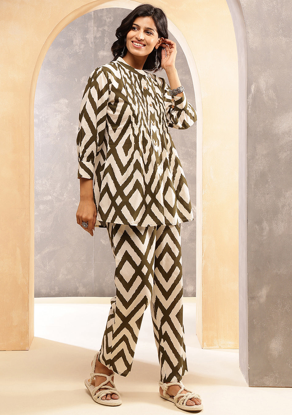 Olive Mirage Co-ord Set