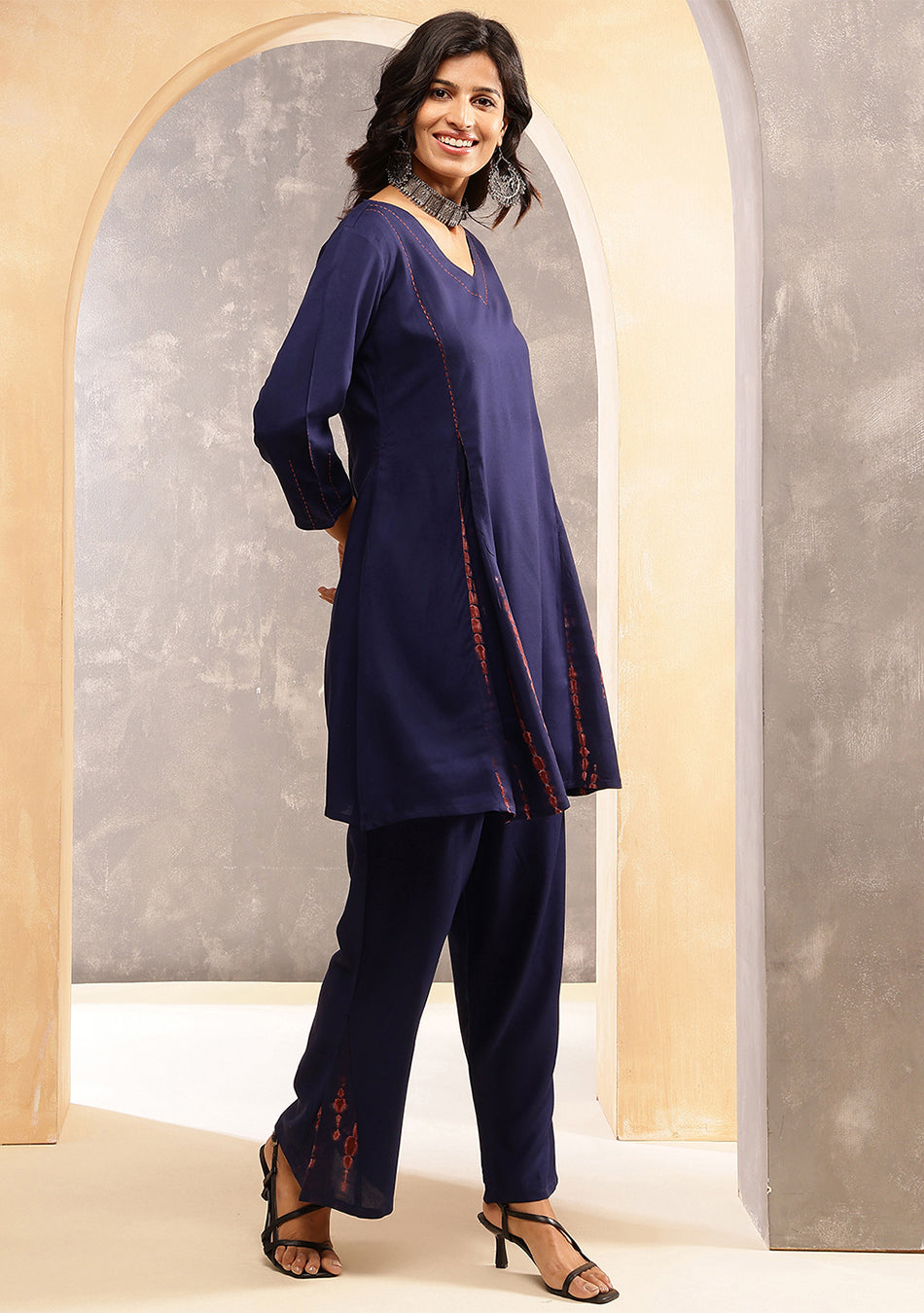 Indigo Shibori Split Co-ord Set