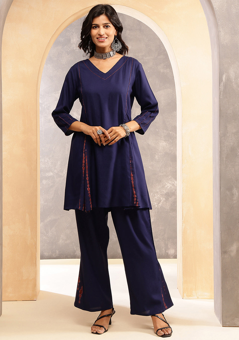 Indigo Shibori Split Co-ord Set