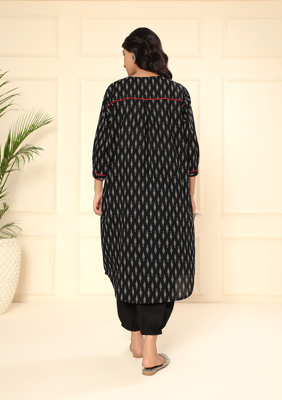 Boho Style Black Print Kurta