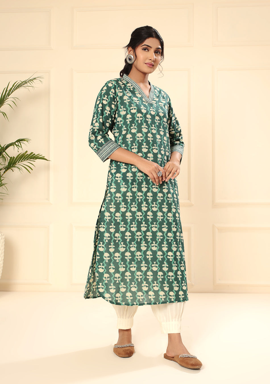 Mineral Green Cotton Kurta